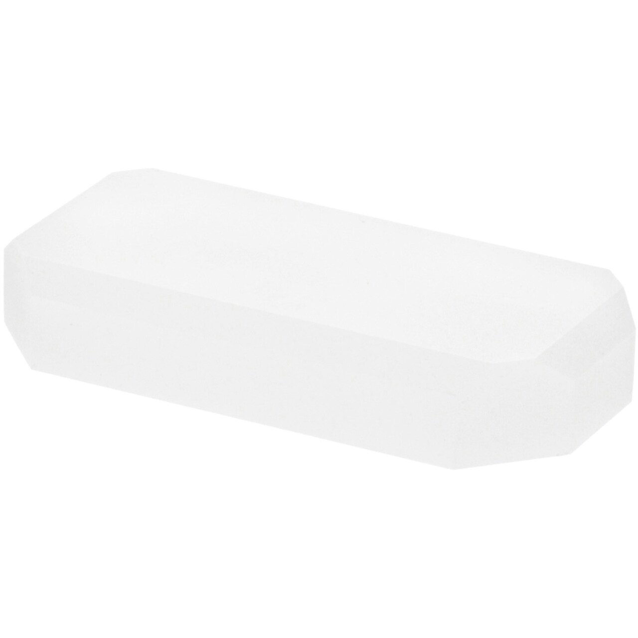 Plymor Frosted Acrylic Beveled Corner-Cut Rectangular Display Base, 4" W x 2" D x 0.75" H